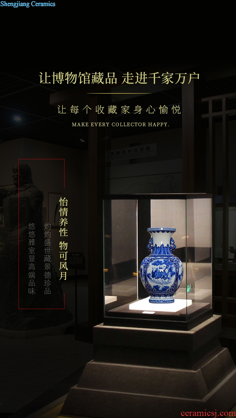 Jingdezhen ceramics imitation qing qianlong hand-painted lad of blue and white porcelain vases, new Chinese style sitting room adornment is placed