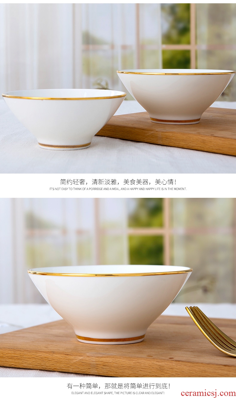 Is rhyme of jingdezhen ceramic bowl household bone porcelain contracted new Chinese style eat rice bowl phnom penh hat to bowl