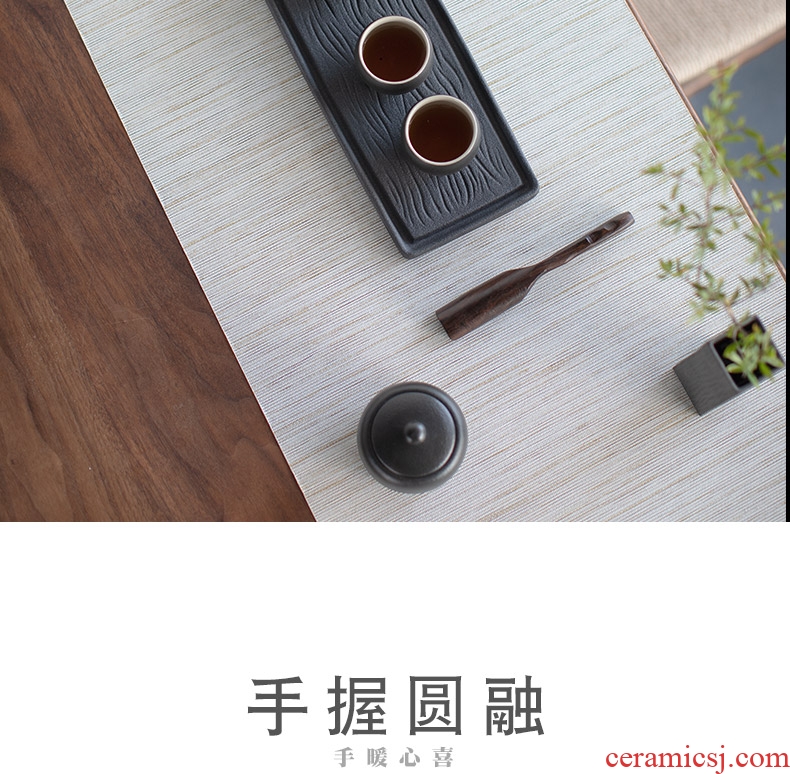 Mr Nan shan Japanese tea sets contracted household kung fu tea set of black ceramic teapot dry dip small tea tray