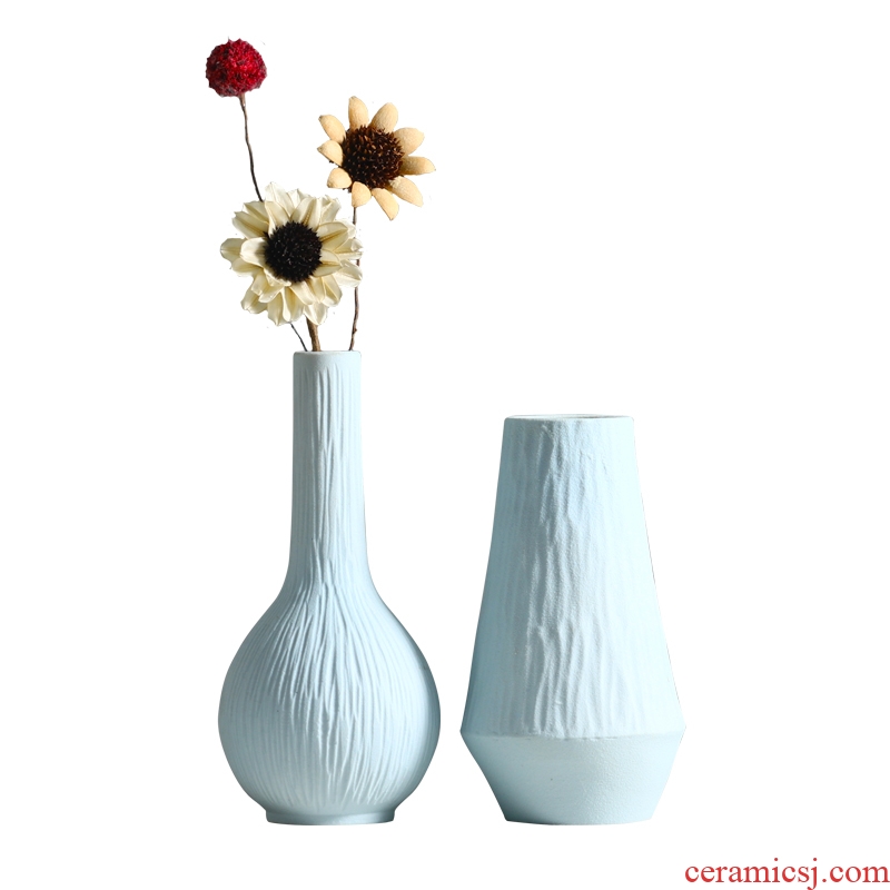 Ins ceramic vase furnishing articles wind flower arrangement sitting room is small and pure and fresh flower implement contemporary and contracted household adornment flowers