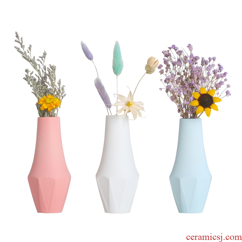 Frosted ins floret bottle ceramic furnishing articles mini wind dried flower arranging flowers small pure and fresh Nordic wind household table decoration