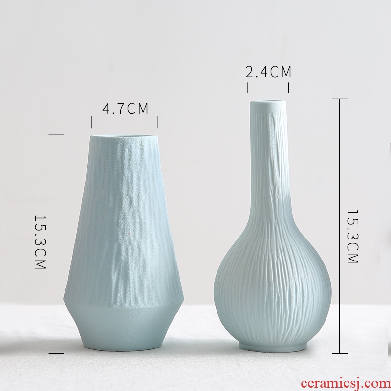 Ins ceramic vase furnishing articles wind flower arrangement sitting room is small and pure and fresh flower implement contemporary and contracted household adornment flowers