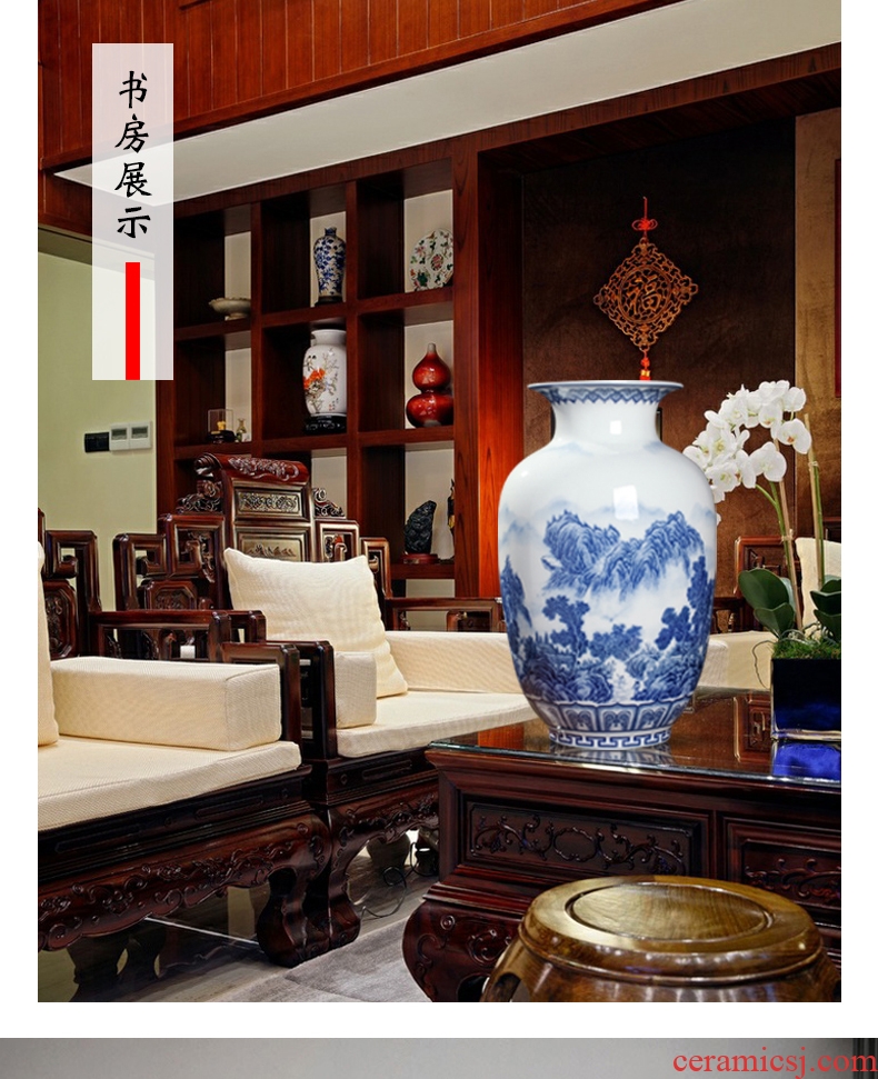 New Chinese style of blue and white porcelain vase furnishing articles sitting room flower arranging decorative small handicraft archaize of jingdezhen ceramics