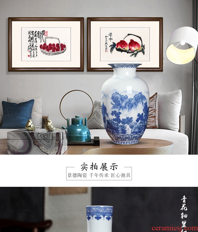 New Chinese style of blue and white porcelain vase furnishing articles sitting room flower arranging decorative small handicraft archaize of jingdezhen ceramics