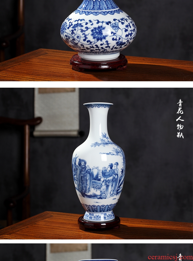 New Chinese style of blue and white porcelain vase furnishing articles sitting room flower arranging decorative small handicraft archaize of jingdezhen ceramics