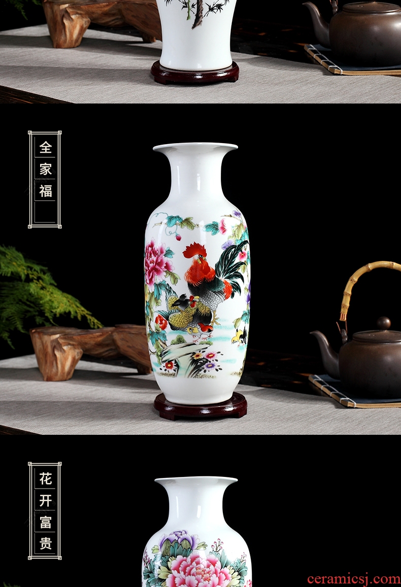 Number of famille rose porcelain vase furnishing articles jingdezhen sitting room flower arranging lucky bamboo Chinese porcelain office decoration