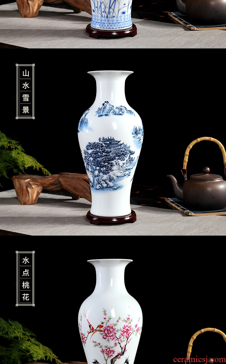 Number of famille rose porcelain vase furnishing articles jingdezhen sitting room flower arranging lucky bamboo Chinese porcelain office decoration