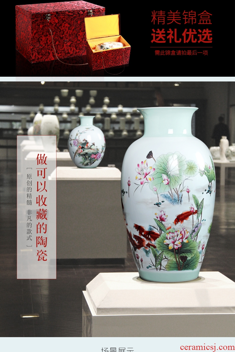 Hand-painted vases furnishing articles of jingdezhen ceramics sitting room flower arranging dried flowers, contemporary and contracted household decorative arts and crafts