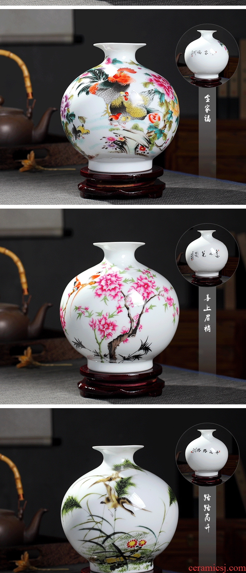 Creative vase furnishing articles sitting room flower arrangement of jingdezhen ceramics dried flowers white ins small wind home decoration arts and crafts