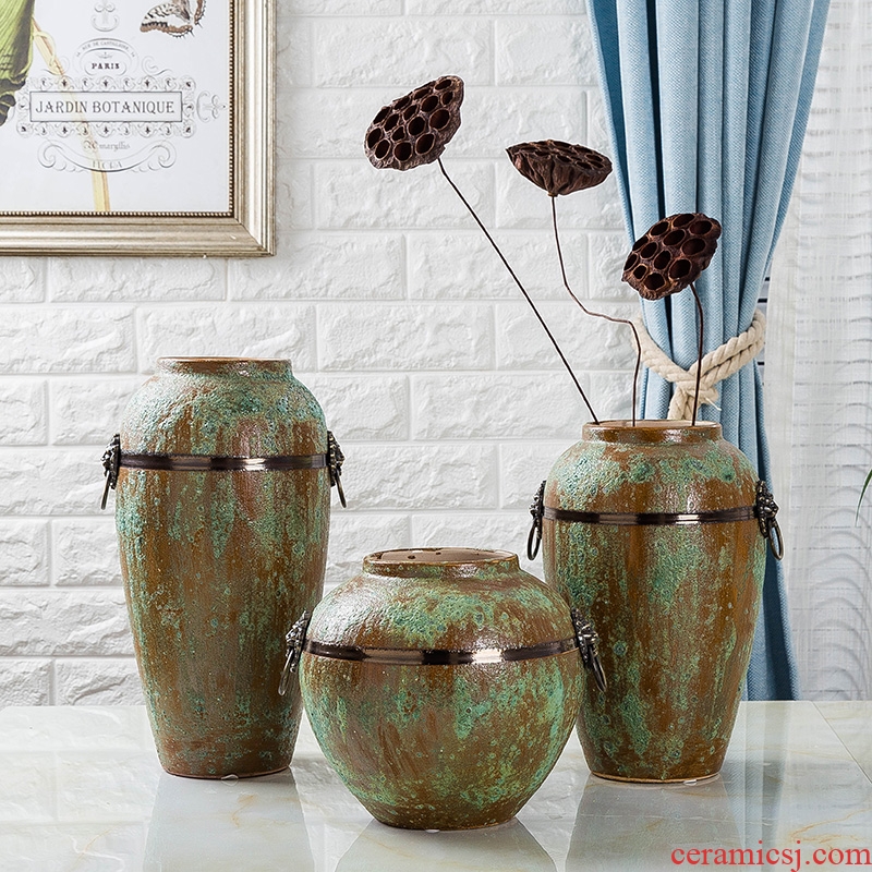 Contemporary and contracted ceramics vase creative flower arranging dried flowers restore ancient ways the living room table furnishing articles porcelain home decoration