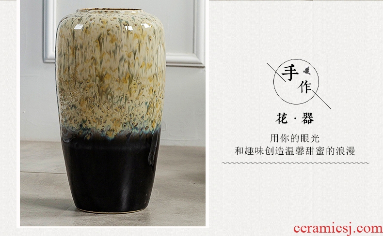 Jingdezhen ceramic vase landing large contemporary and contracted sitting room porch decorative dried flower arranging flowers is placed a large household