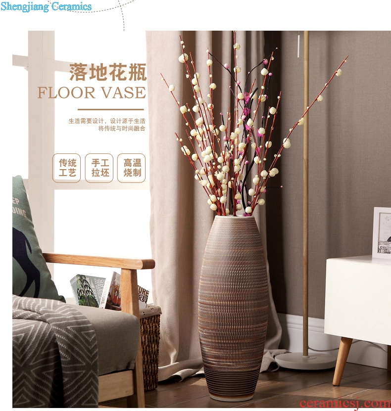 Jingdezhen contemporary and contracted household act the role ofing is tasted flower arranging furnishing articles sitting room of large vases, ceramic dry flower pot restoring ancient ways