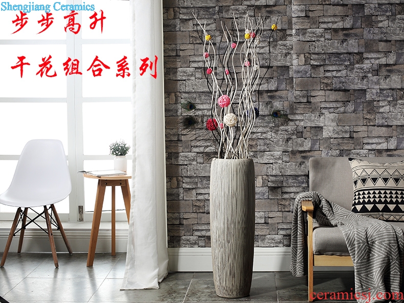 Lucky bamboo dried flowers big ceramic vase Nordic modern furnishing articles, arranging flowers sitting room be born creative home decorations