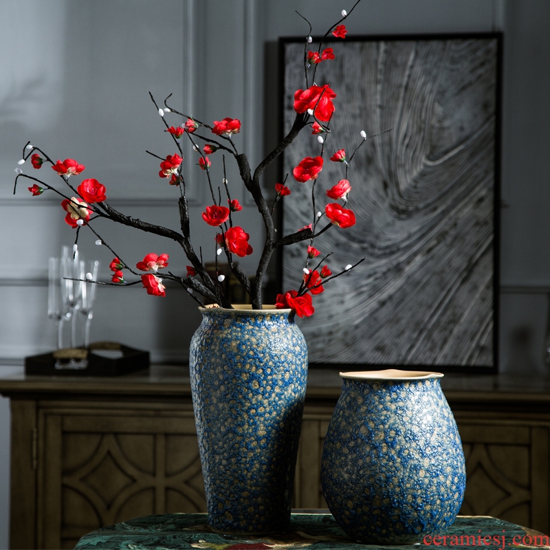Ceramic hydroponic flower vase to restore ancient ways do old furnishing articles sitting room flower arranging jingdezhen coarse pottery decorative furnishing articles