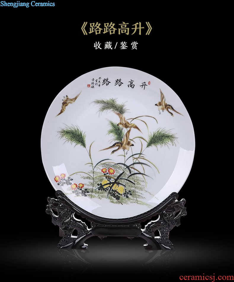Jingdezhen ceramics lulu to hang dish decorative plate household adornment handicraft gifts furnishing articles