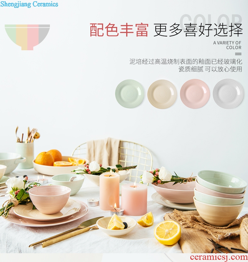 Million jia northern dishes suit household contracted creative ceramic bowl dish bowl chopsticks bowl combine ins cutlery set