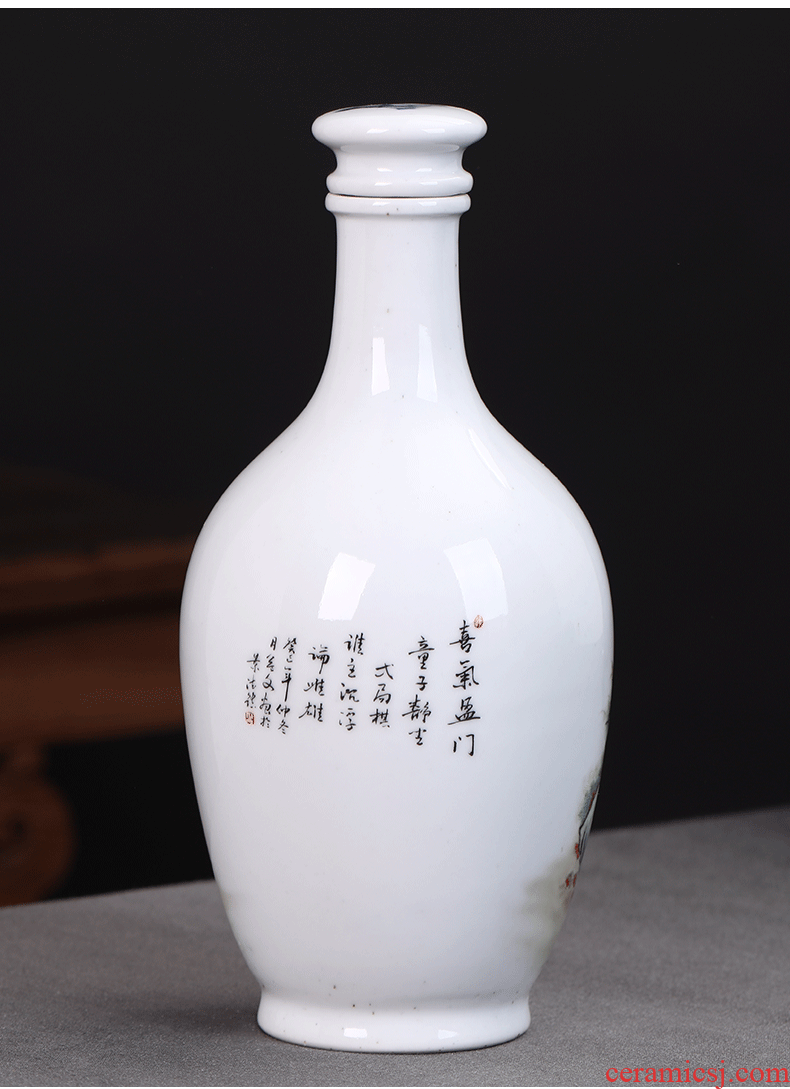 Hu jun of jingdezhen private custom ceramic bottle 3 kg jar empty bottle classical hip flask wine bottle