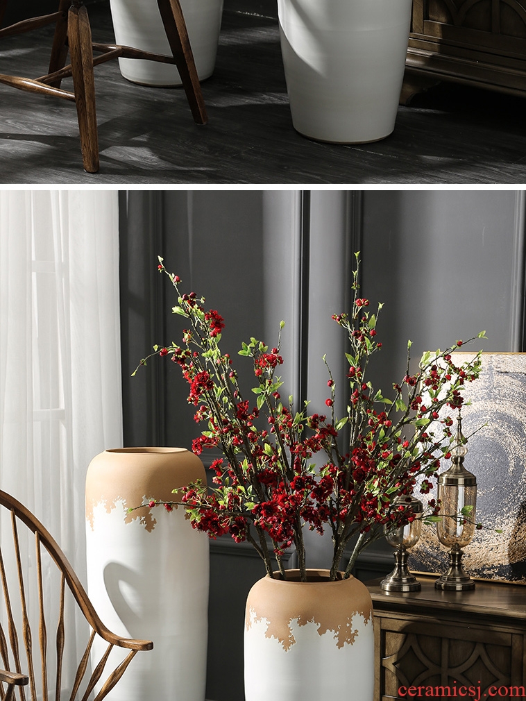 Ceramic furnishing articles contracted and contemporary sitting room of large vase hotel villa flower arranging dried flower porcelain decoration decoration