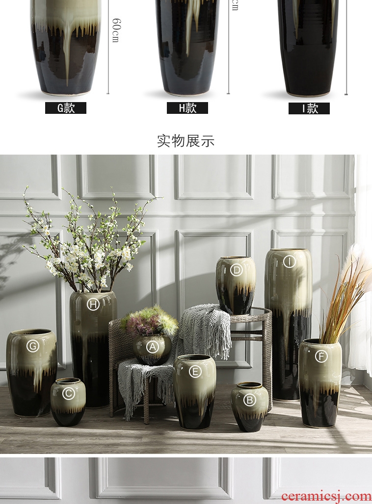 Ceramic furnishing articles sitting room of large vases, flower arranging flower implement hotel villa handmade porcelain home decoration suits
