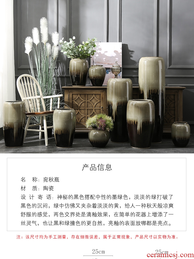 Ceramic furnishing articles sitting room of large vases, flower arranging flower implement hotel villa handmade porcelain home decoration suits