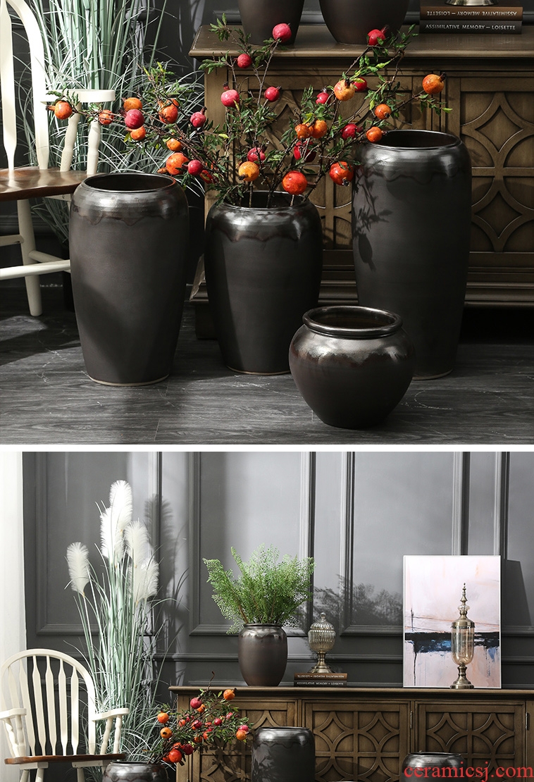 Jingdezhen ceramic furnishing articles contracted and contemporary sitting room of large vase decoration to the hotel villa flower arranging dried flower porcelain