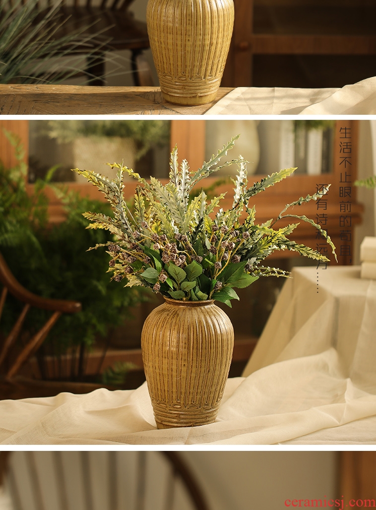 Desktop vase handmade flower implement restoring ancient ways of jingdezhen ceramic POTS dry flower arranging flowers restaurant furnishing articles of Chinese style style