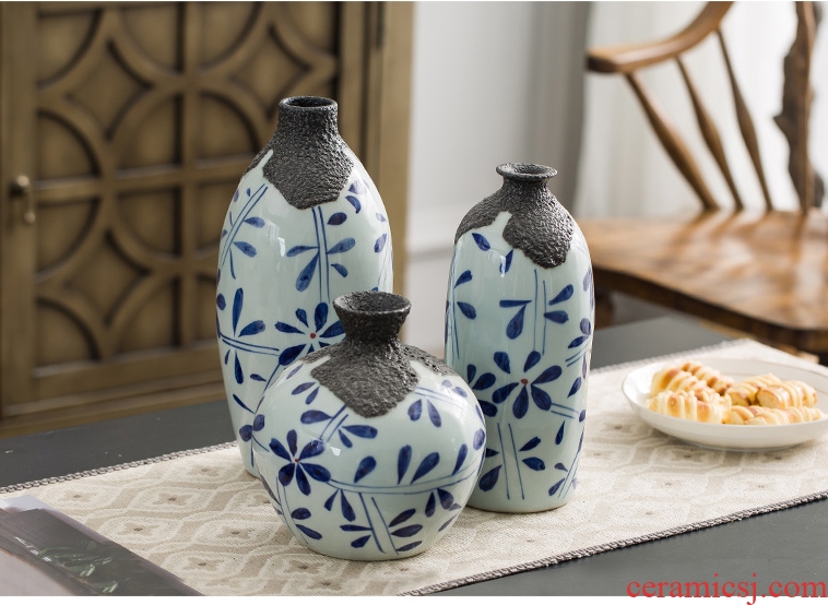 Porcelain of jingdezhen ceramic vase decorated living room table flower arranging dried flower place to live in a Chinese blue and white porcelain porcelain