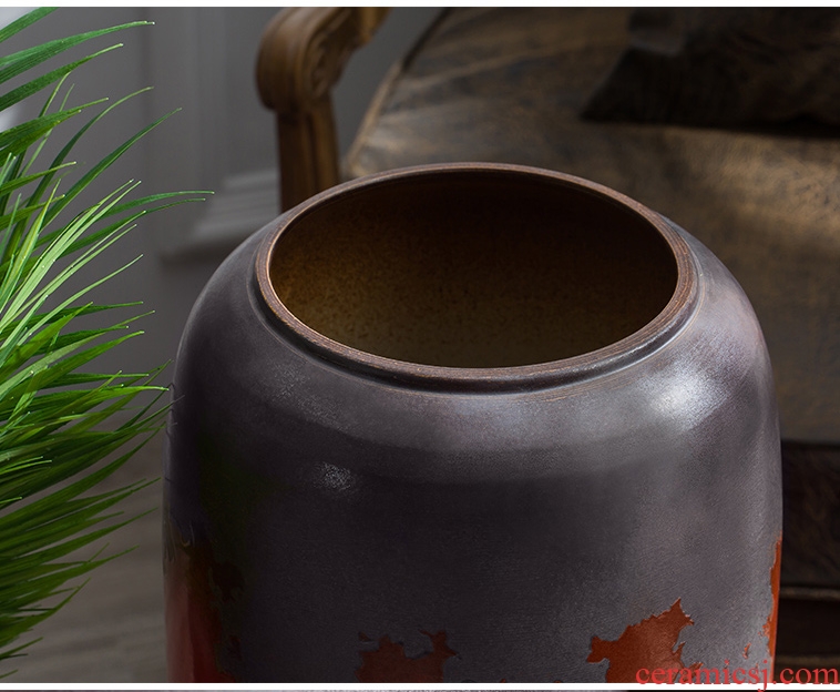 Jingdezhen ceramic furnishing articles of large Chinese red porcelain vase sitting room porch contracted flower arranging dried flower decorations