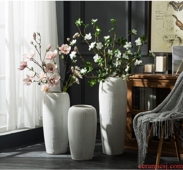 Jingdezhen ceramic vase of large sitting room dry flower arranging flowers furnishing articles pottery China contemporary and contracted white hand
