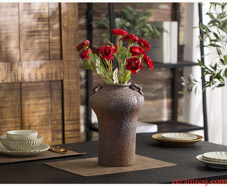 Vase furnishing articles sitting room dining-room table flower arranging dried flower ceramic Chinese style restoring ancient ways POTS creative home decorative porcelain