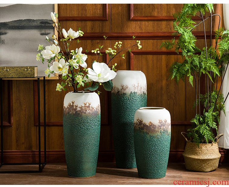 Jingdezhen ceramic furnishing articles contracted and contemporary sitting room adornment porch window flower arranging dried flower porcelain European vase