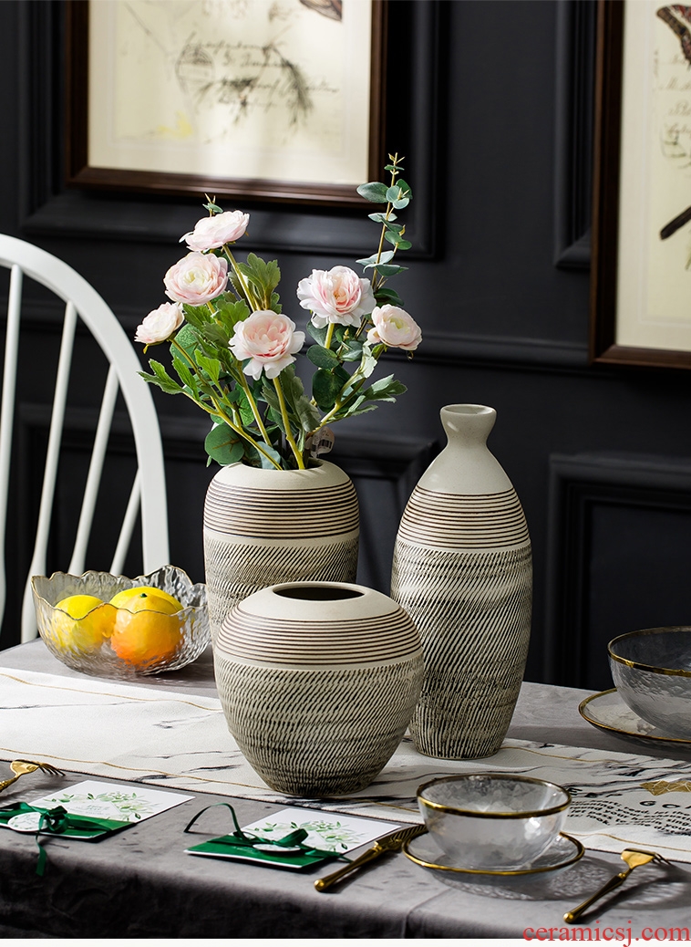 Vase furnishing articles of jingdezhen ceramic table dry flower arranging flowers sitting room Chinese style restoring ancient ways of creative home decoration decoration