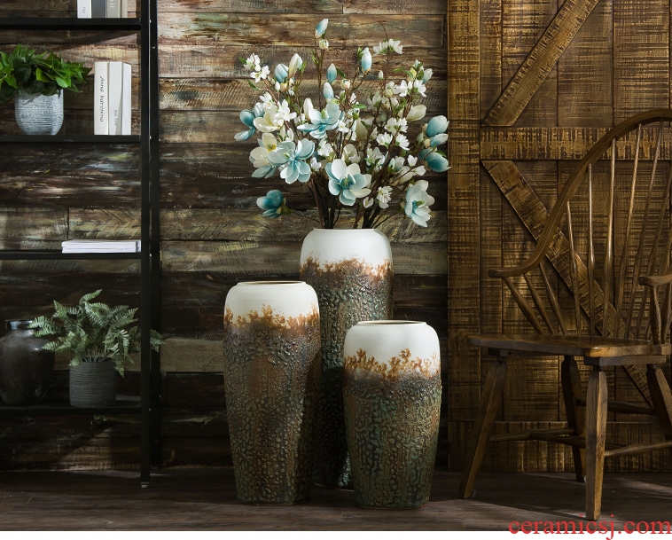Ceramic vase furnishing articles sitting room decoration ideas dried flower arranging flowers Chinese style restoring ancient ways of large vase household ornaments