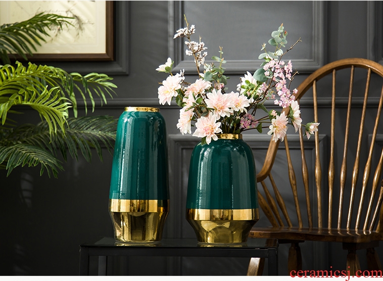 Jingdezhen ceramic vases, living room table decorations dried flower arranging flowers furnishing articles contracted and contemporary household porcelain clay