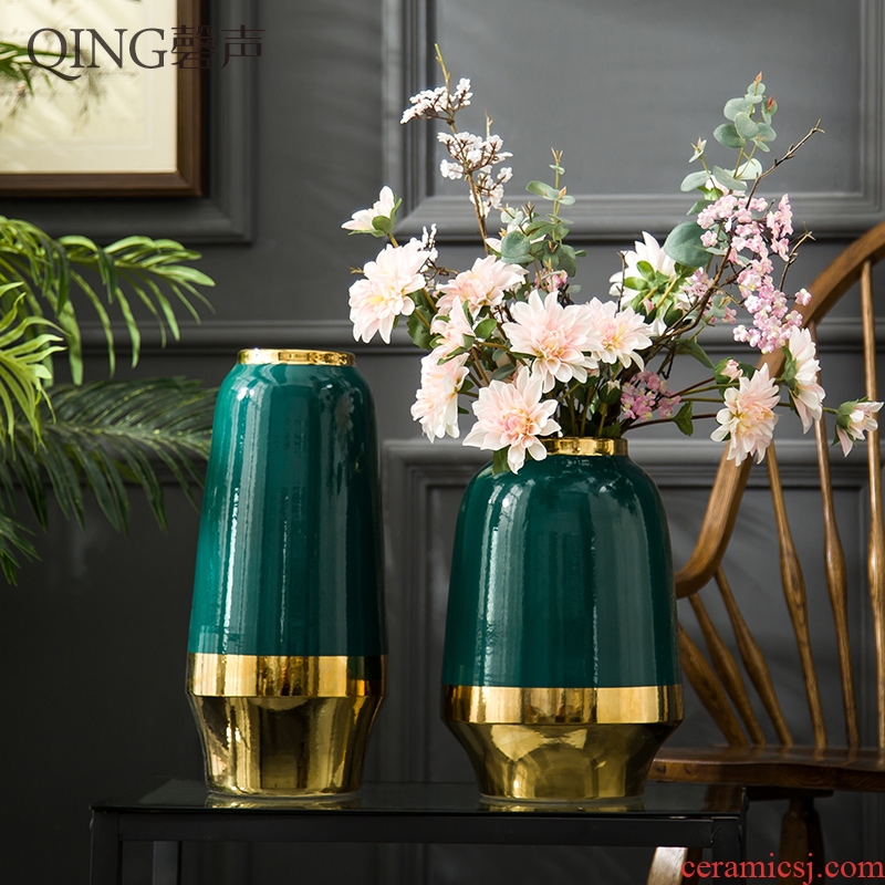 Jingdezhen ceramic vases, living room table decorations dried flower arranging flowers furnishing articles contracted and contemporary household porcelain clay