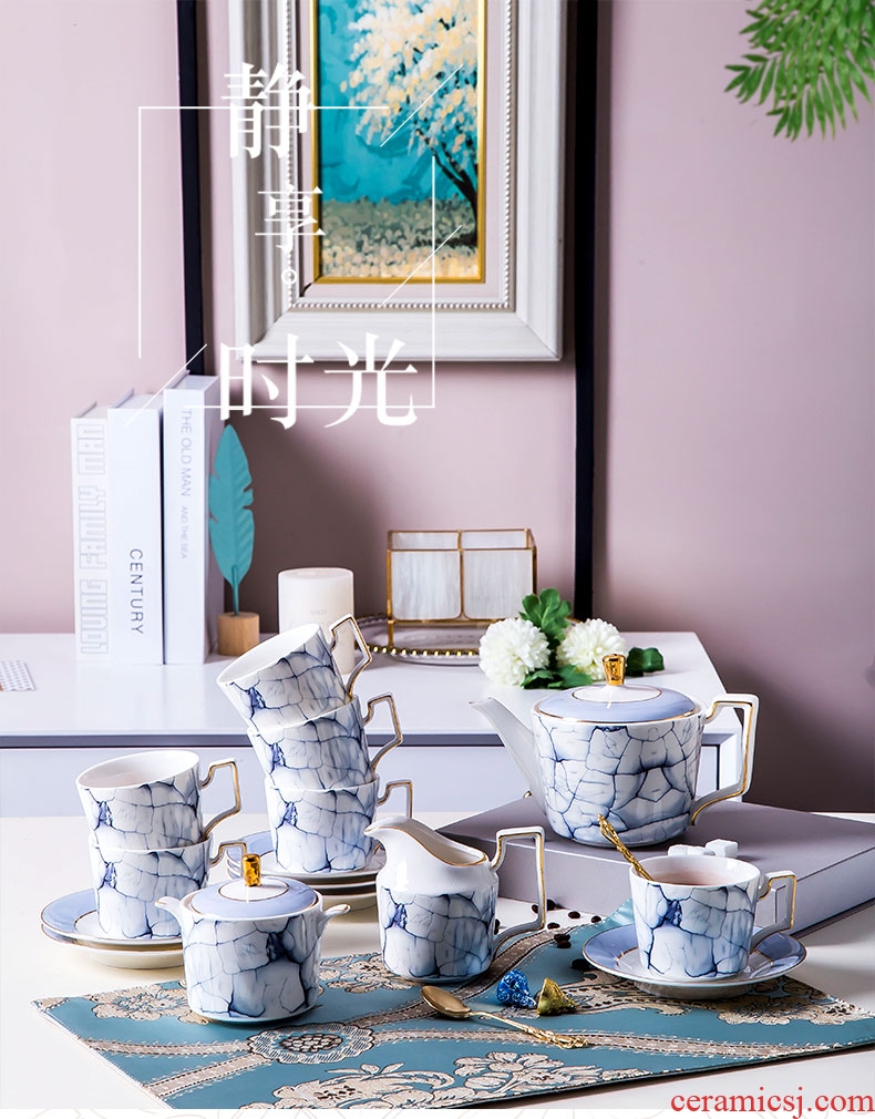 Fiji trent european-style bone China coffee set tea service ceramic cup with a wedding gift gift boxes in the afternoon