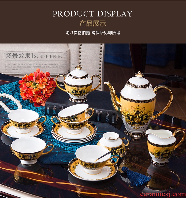European style coffee set suits domestic high-grade ceramic cup sitting room in the afternoon tea Anglo-American tea cup kit