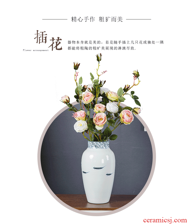 Jingdezhen modern household adornment new Chinese TV ark ceramic vase the sitting room porch creative furnishing articles