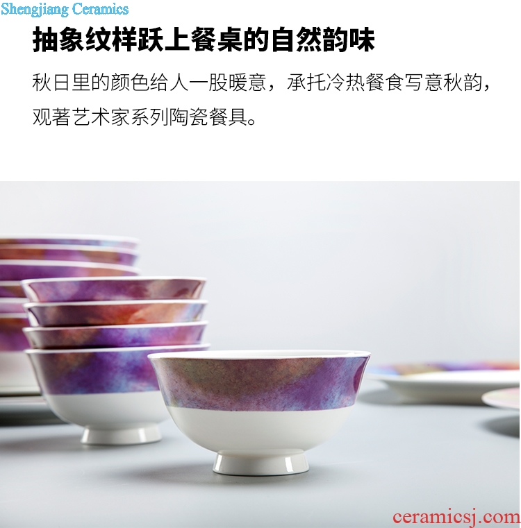 XiaLan high-grade bone China tableware gift dishes chopsticks combination jingdezhen ceramic dishes suit American home