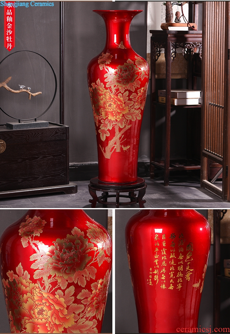 Jingdezhen ceramics glaze crystal vase 1 meter large ground vase modern home furnishing articles adornment sitting room
