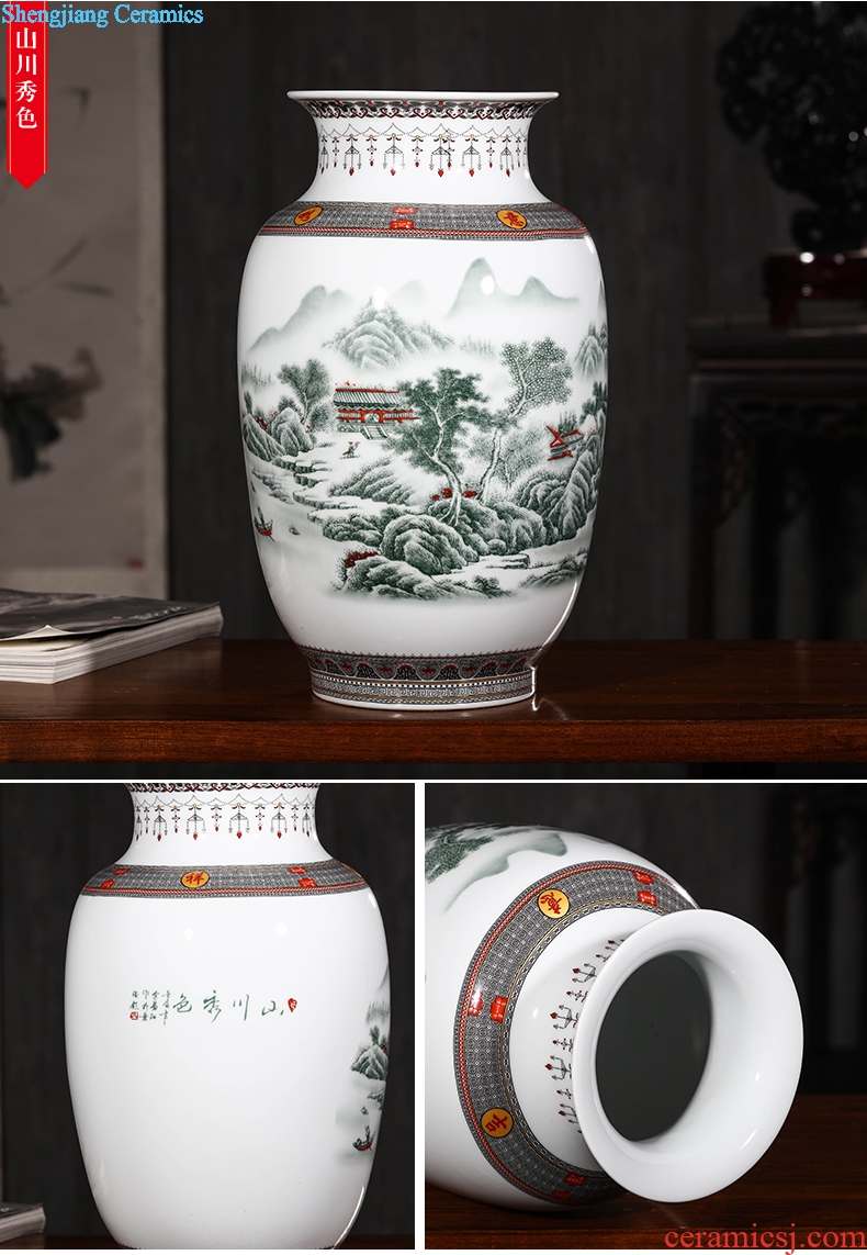 Jingdezhen ceramic vase furnishing articles new Chinese style antique vase home sitting room porch TV ark adornment ornament