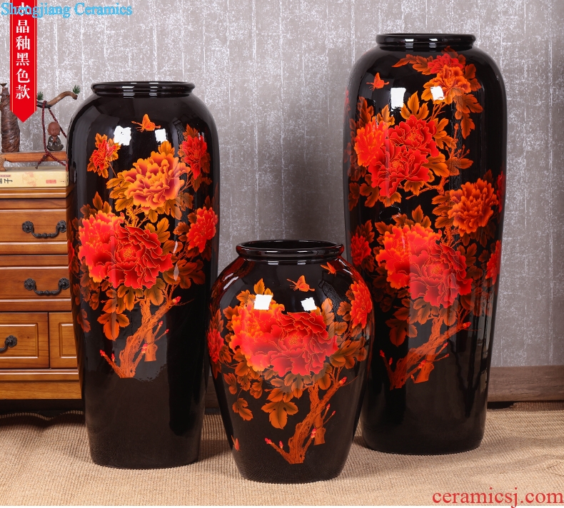 Jingdezhen ceramic crystal glaze landing large vases, flower arranging, home sitting room adornment hotel opening furnishing articles