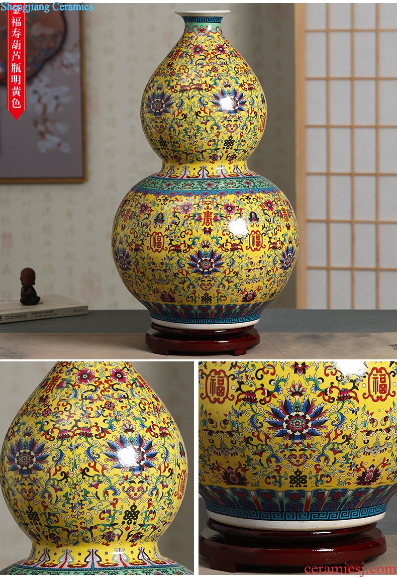 Jingdezhen ceramics big vase live TV ark gourd landing place to live in the sitting room porch decoration