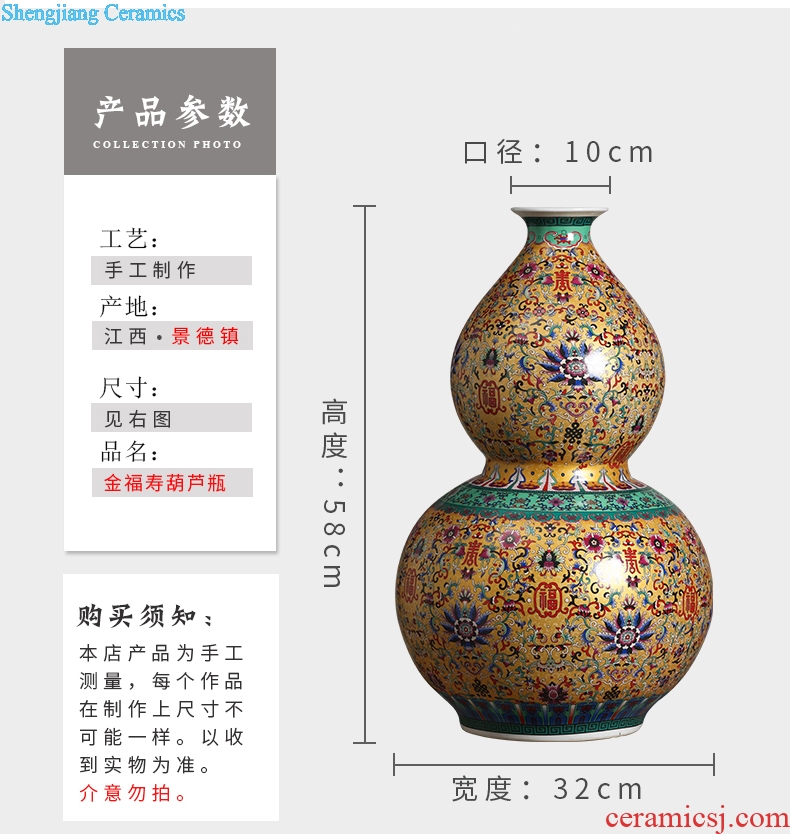 Jingdezhen ceramics big vase live TV ark gourd landing place to live in the sitting room porch decoration