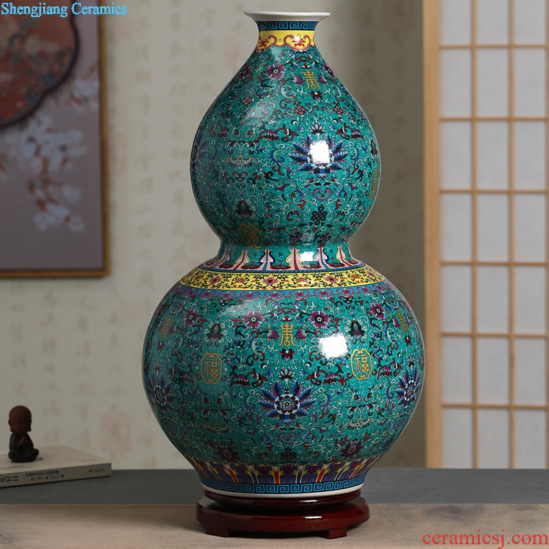 Jingdezhen ceramics big vase live TV ark gourd landing place to live in the sitting room porch decoration