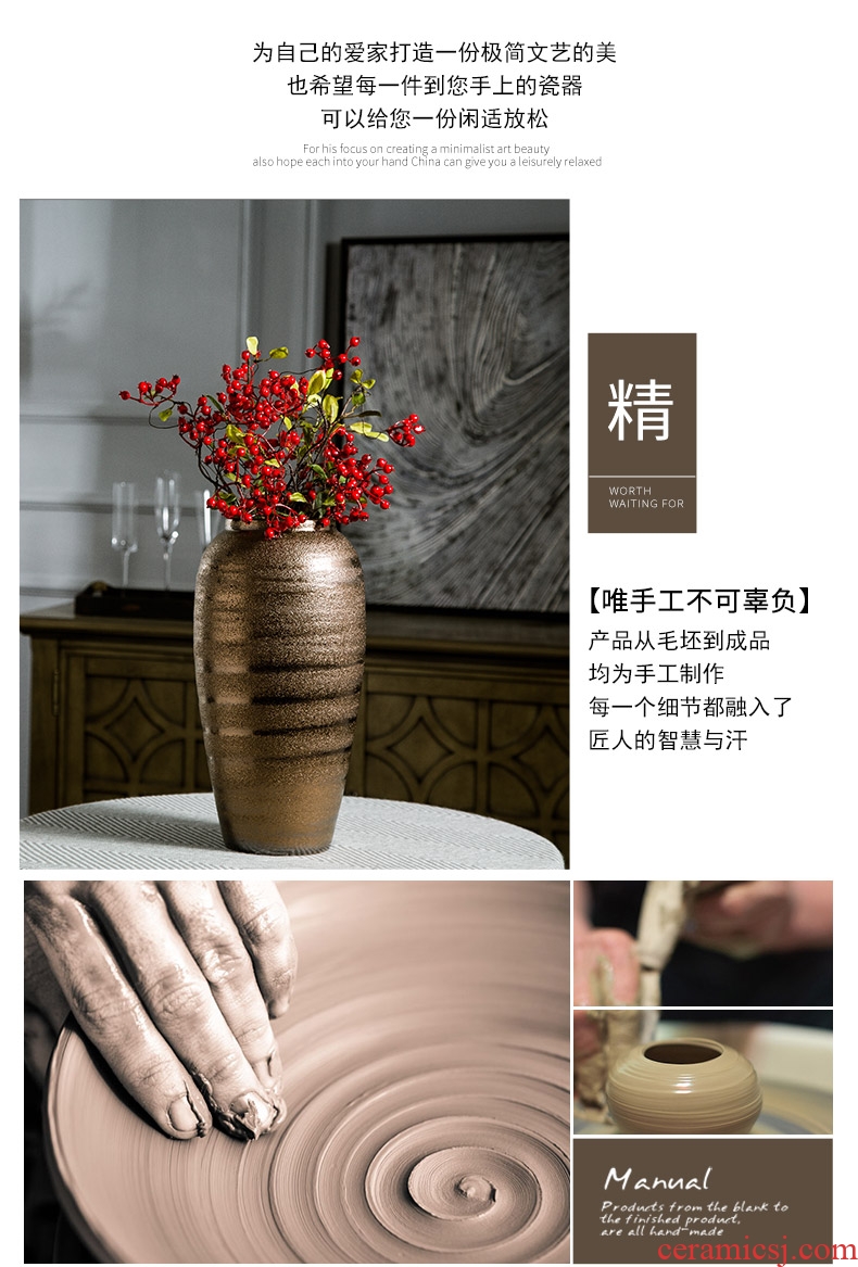 Jingdezhen coarse some ceramic pot pottery all over the sky star dried flower vases, small pure and fresh and restore ancient ways the vase flower arranging furnishing articles sitting room