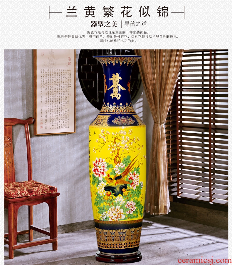 Jingdezhen ceramics blooming flowers large vases, flower arrangement sitting room hotel opening landing decoration as furnishing articles