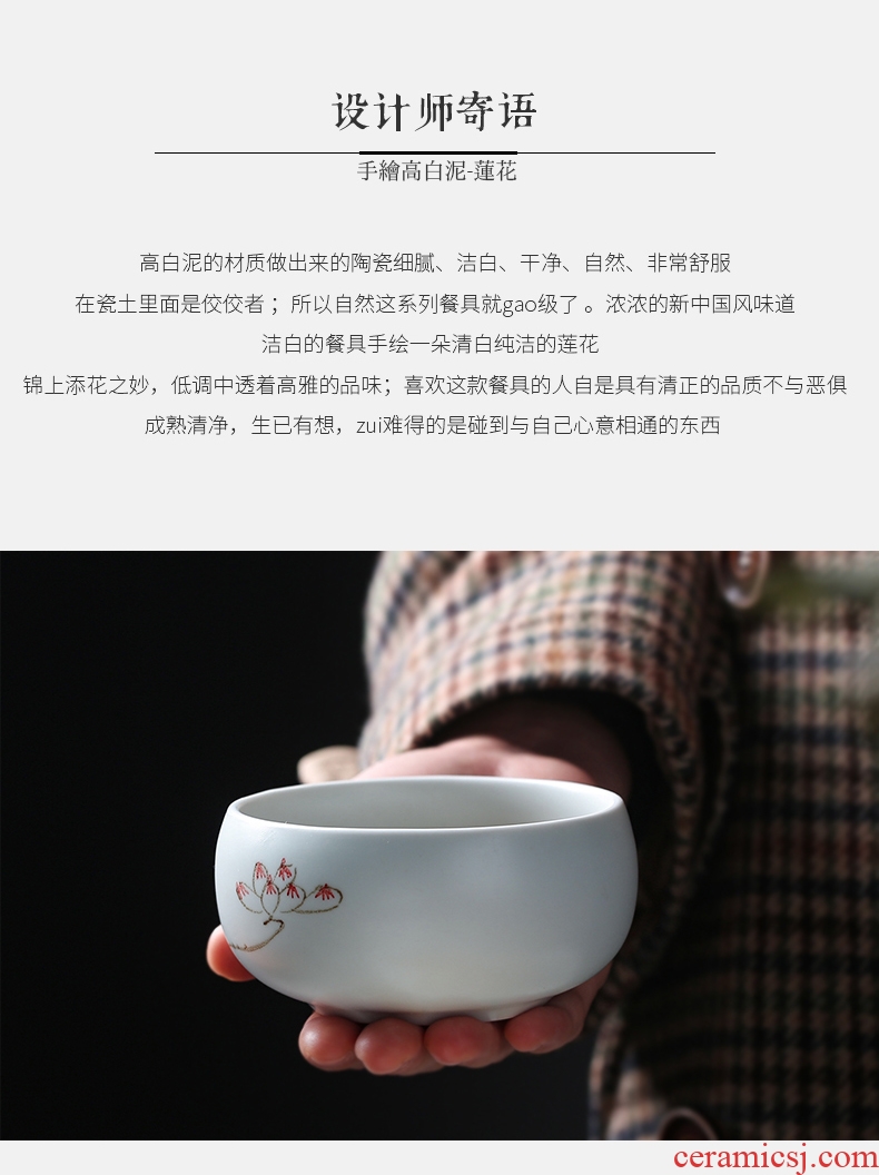 Household ceramic bowl of rice bowls to eat bowl Chinese hand-painted chrysanthemum rainbow noodle bowl salad bowl bowl of small bowl creative job