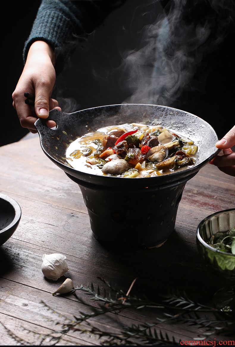 East glory household ceramics alcohol furnace suits casseroles, heat-resistant binaural pot soup pot japanese-style tableware and dry pot restaurant