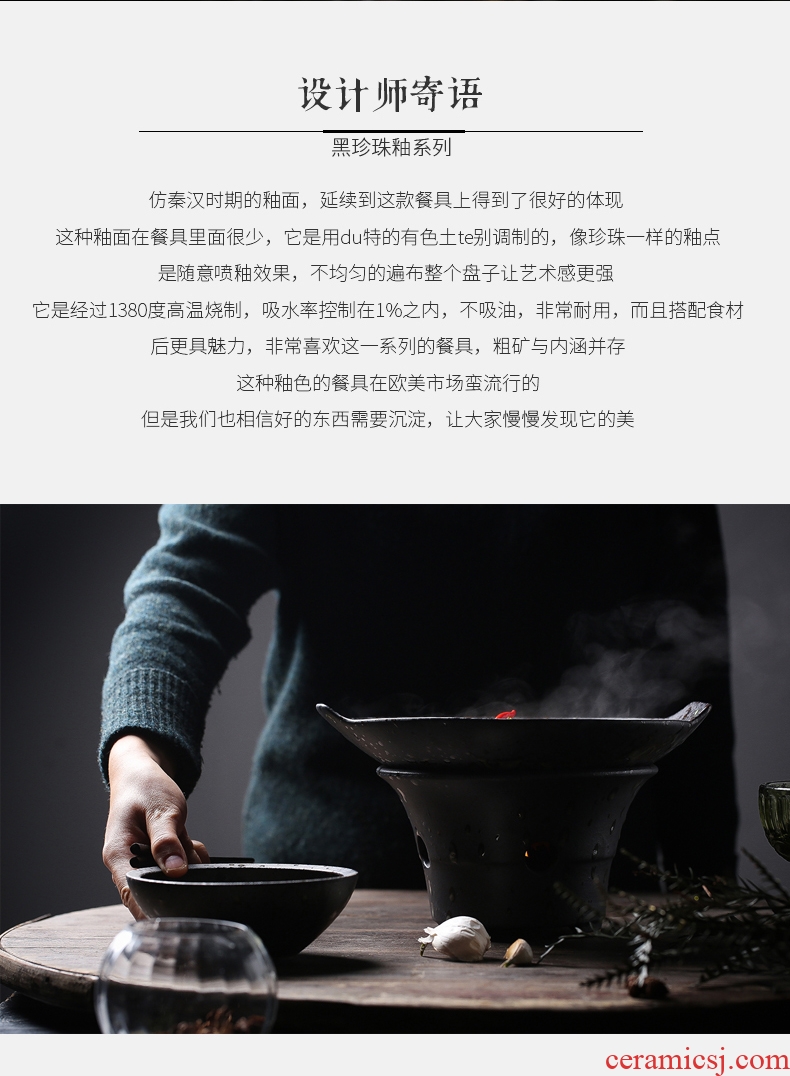 East glory household ceramics alcohol furnace suits casseroles, heat-resistant binaural pot soup pot japanese-style tableware and dry pot restaurant